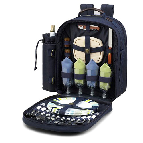 4 Person Picnic Backpack with Blanket