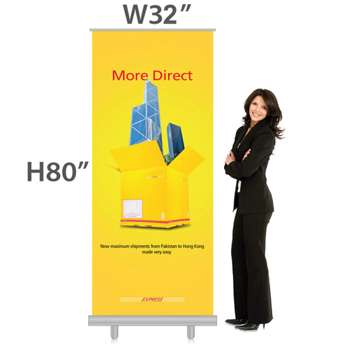 32 x 80 Inch - Retractable Banner Stand With Bag