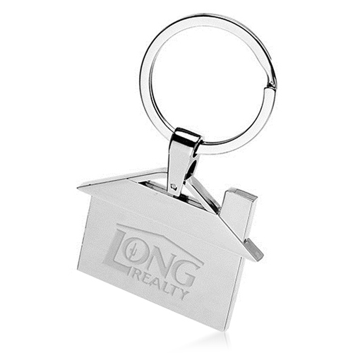 House Shape Metal Key Ring