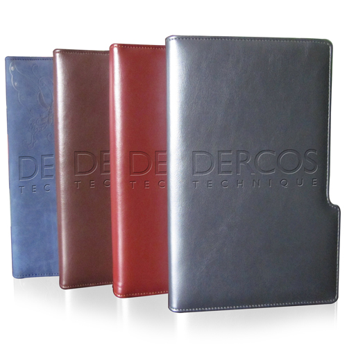 Leather Metal Spiral Padfolio With Diary