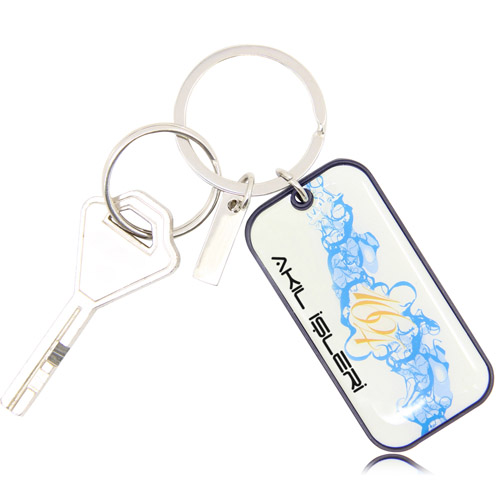 Rectangular Keychain With Metal Tag