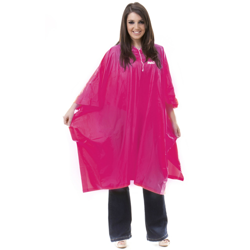 Reusable Hooded Rain Poncho With Drawstring